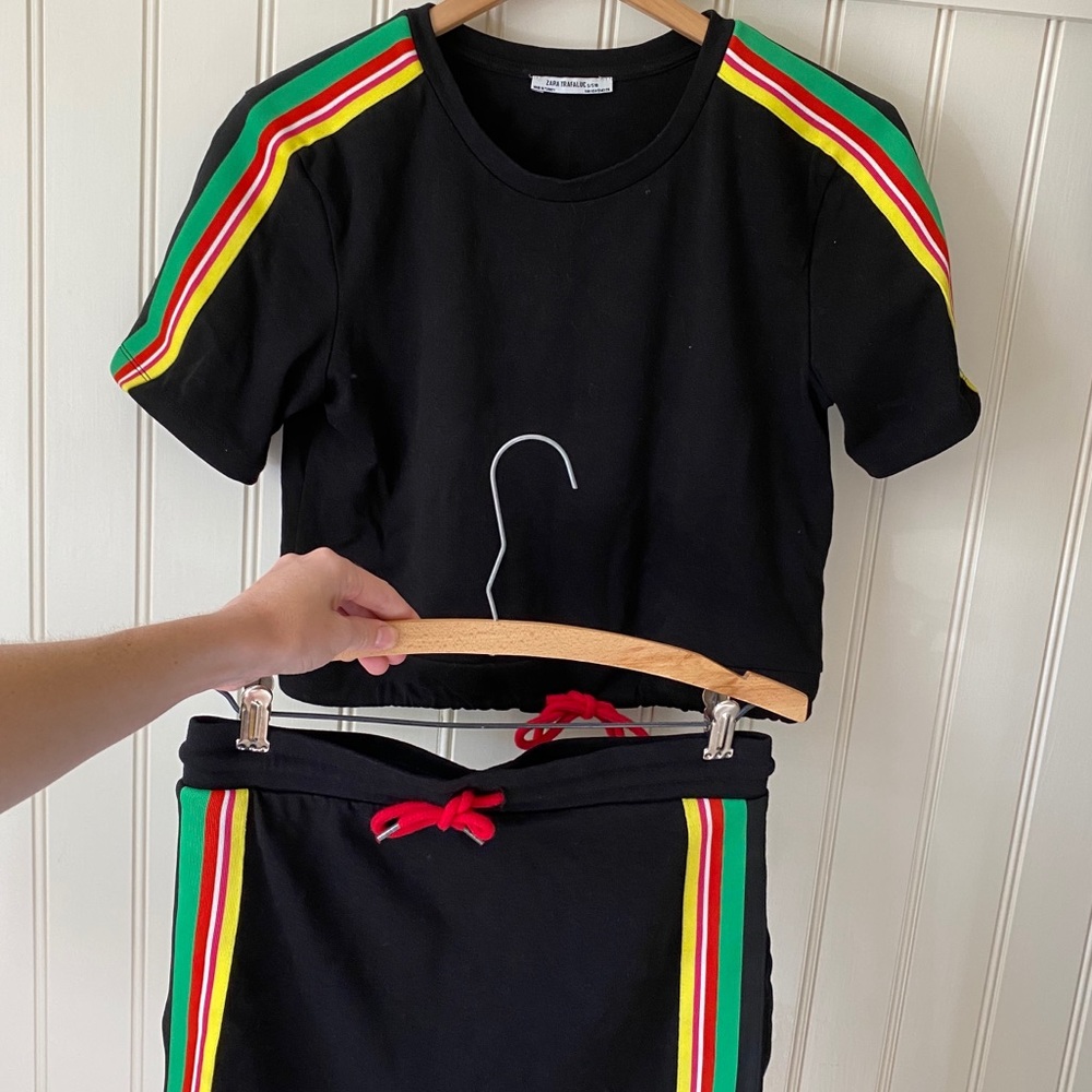 Zara Athleisure Race Stripe 2 pc Track Set